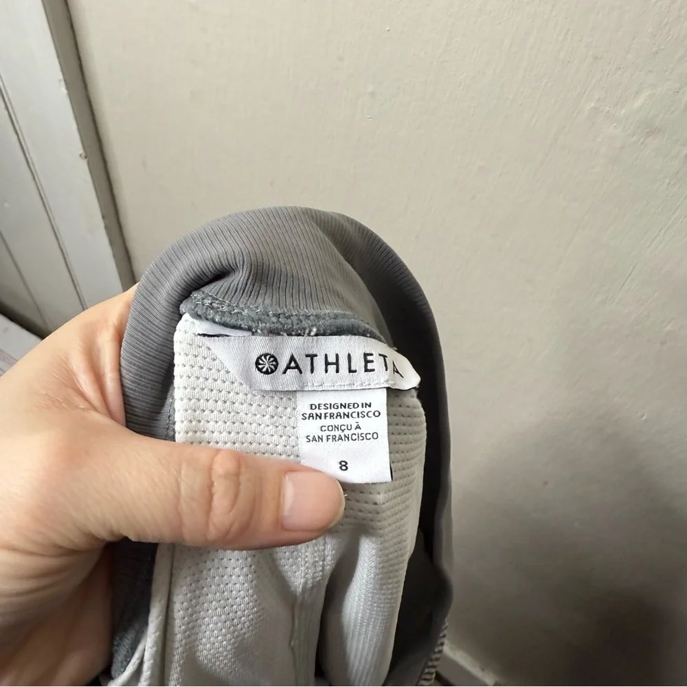 Athleta Gray White Striped Brooklyn Textured 16” Skort Outdoor Tennis Golf